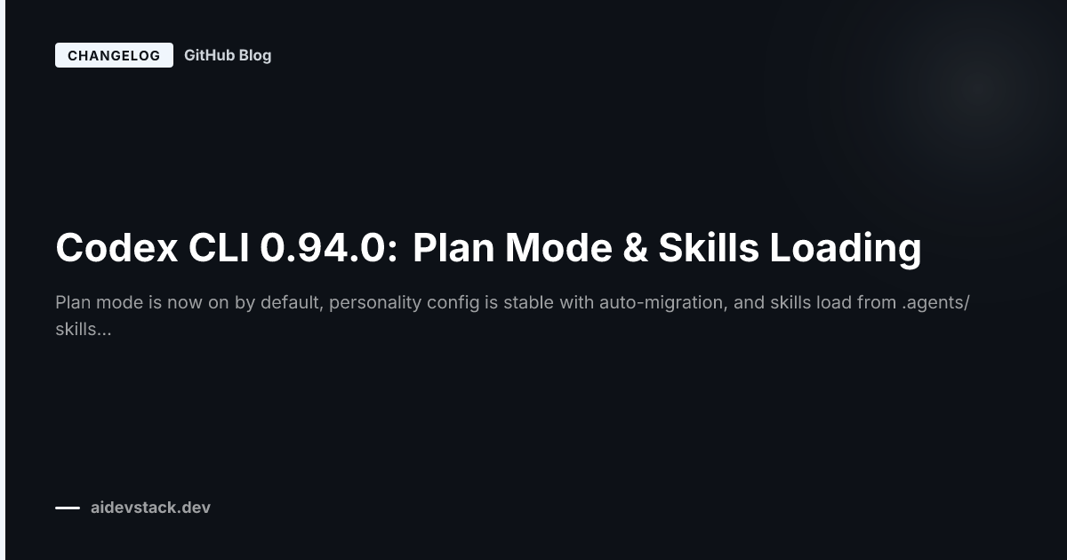 Codex CLI 0.94.0: Plan Mode & Skills Loading