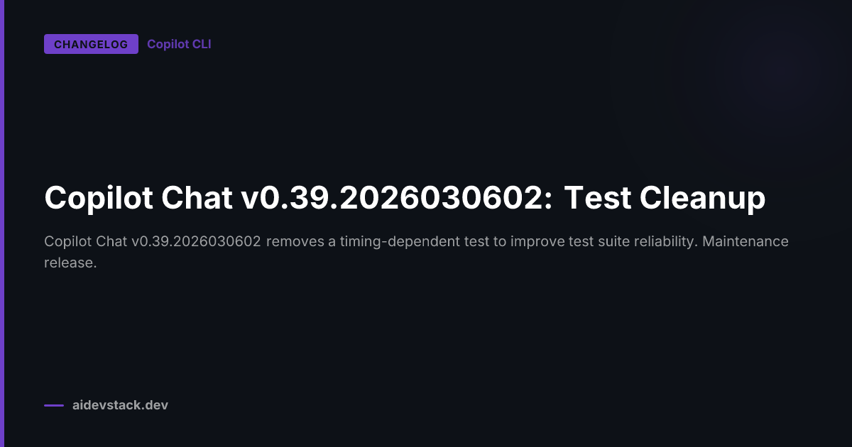 Copilot Chat v0.39.2026030602: Test Cleanup