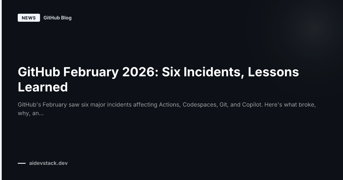 GitHub February 2026: Six Incidents, Lessons Learned