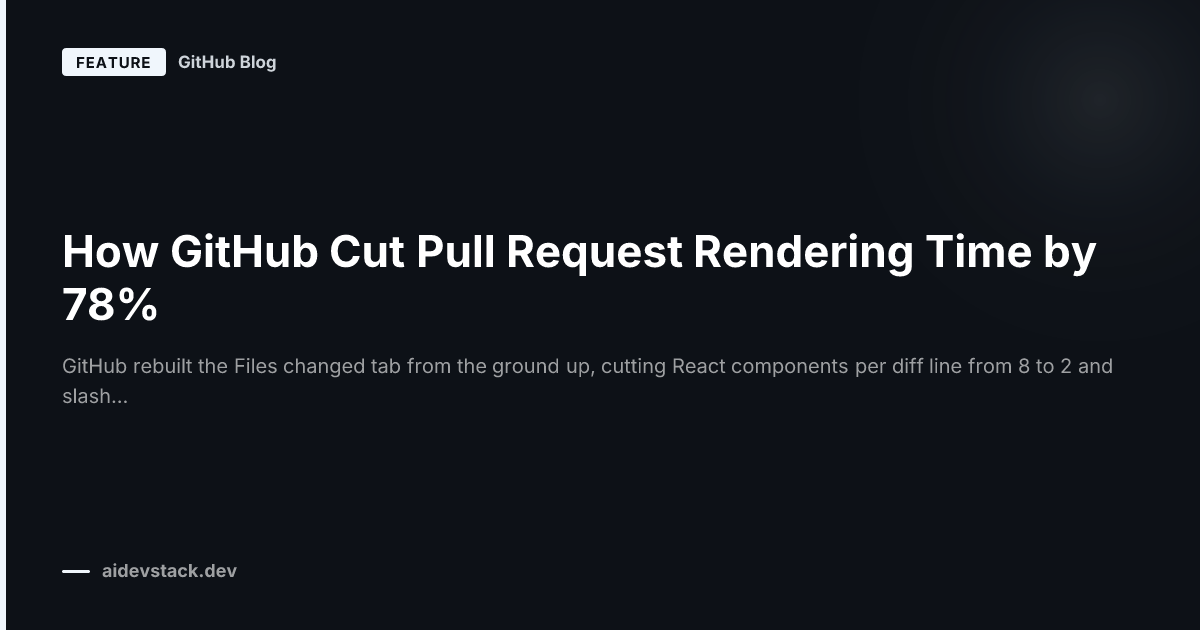 How GitHub Cut Pull Request Rendering Time by 78%