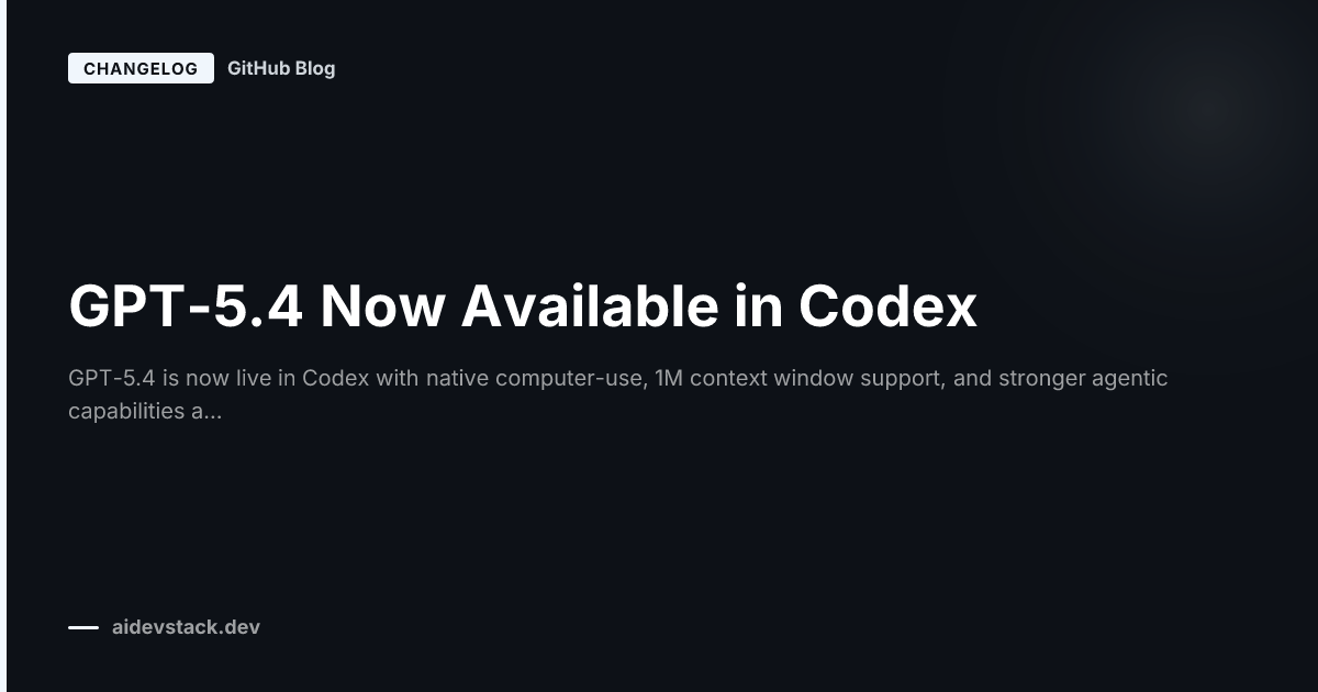 GPT-5.4 Now Available in Codex