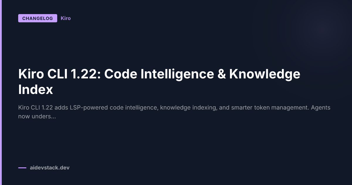 Kiro CLI 1.22: Code Intelligence & Knowledge Index