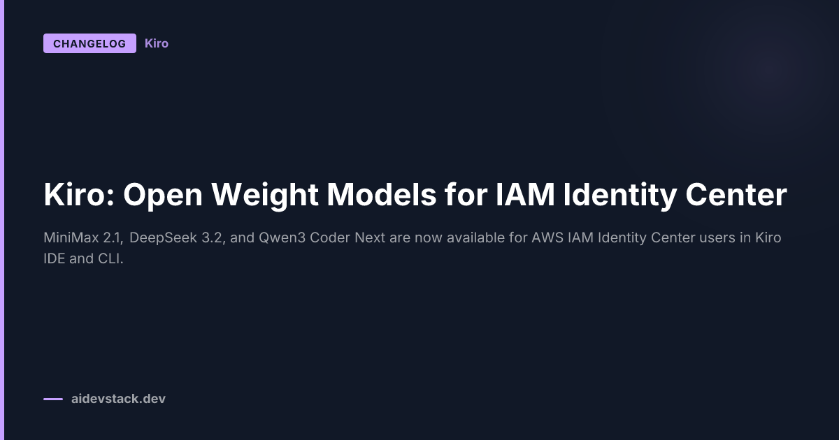 Kiro: Open Weight Models for IAM Identity Center