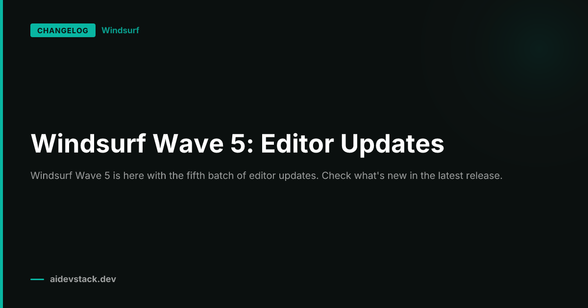 Windsurf Wave 5: Editor Updates