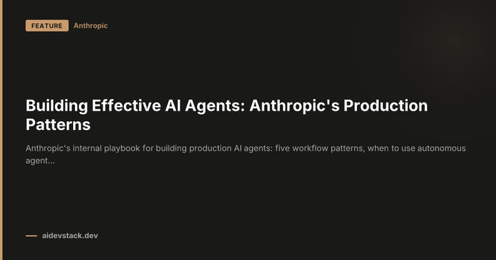 Building Effective AI Agents: Anthropic's Production Patterns