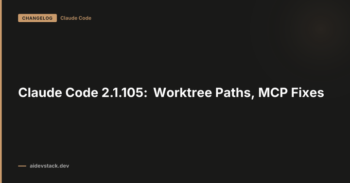 Claude Code 2.1.105: Worktree Paths, MCP Fixes