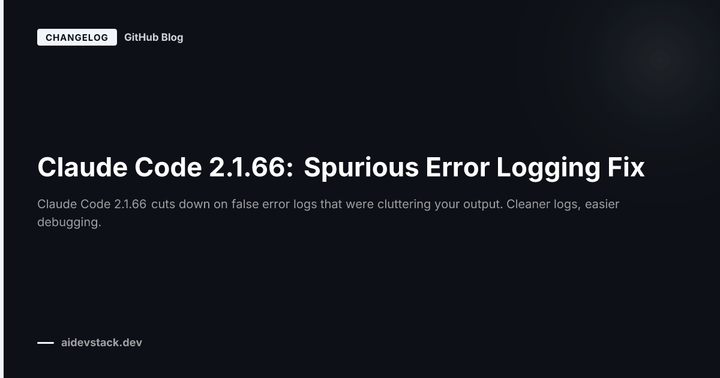 Claude Code 2.1.66: Spurious Error Logging Fix