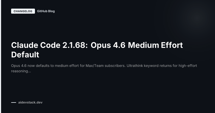 Claude Code 2.1.68: Opus 4.6 Medium Effort Default