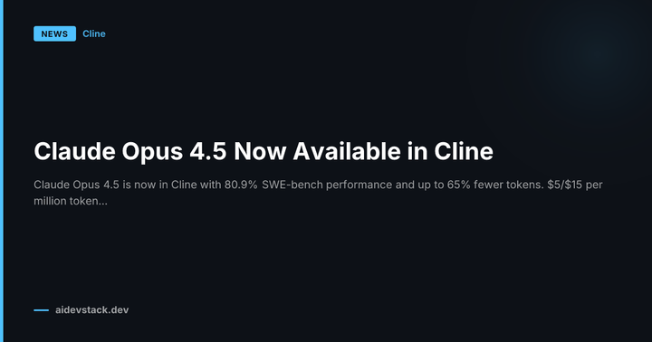 Claude Opus 4.5 Now Available in Cline