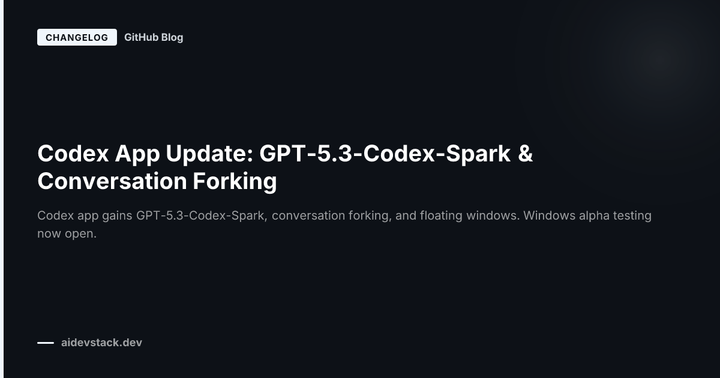 Codex App Update: GPT-5.3-Codex-Spark & Conversation Forking