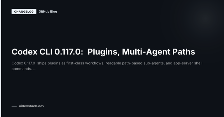Codex CLI 0.117.0: Plugins, Multi-Agent Paths