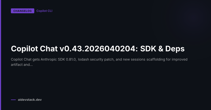 Copilot Chat v0.43.2026040204: SDK & Deps