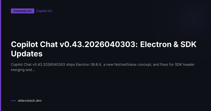 Copilot Chat v0.43.2026040303: Electron & SDK Updates