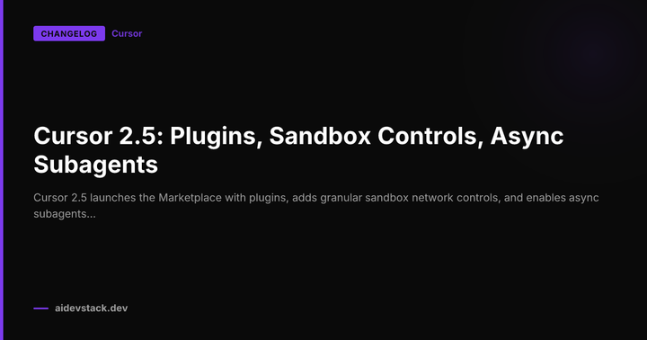 Cursor 2.5: Plugins, Sandbox Controls, Async Subagents