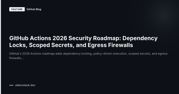 GitHub Actions 2026 Security Roadmap: Dependency Locks, Scoped Secrets, and Egress Firewalls