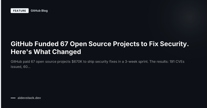 GitHub Funded 67 Open Source Projects to Fix Security. Here's What Changed