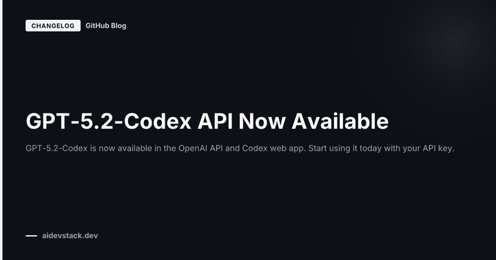 GPT-5.2-Codex API Now Available