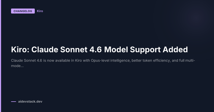 Kiro: Claude Sonnet 4.6 Model Support Added