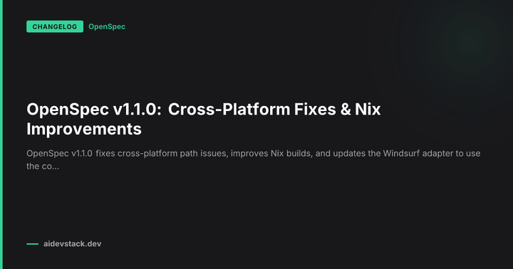 OpenSpec v1.1.0: Cross-Platform Fixes & Nix Improvements