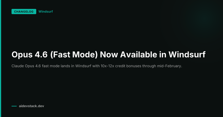 Opus 4.6 (Fast Mode) Now Available in Windsurf