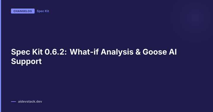 Spec Kit 0.6.2: What-if Analysis & Goose AI Support